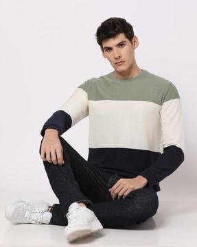 colourblock slim fit crew-neck t-shirt