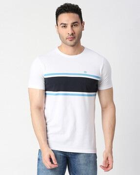 colourblock slim fit crew-neck t-shirt