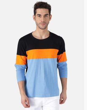 colourblock slim fit crew-neck t-shirt