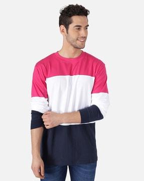 colourblock slim fit crew-neck t-shirt