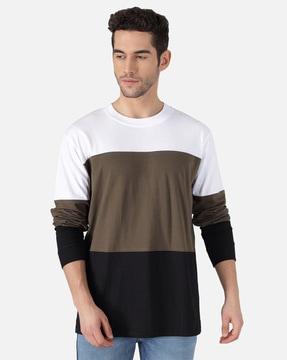 colourblock slim fit crew-neck t-shirt