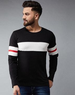 colourblock slim fit crew-neck t-shirt