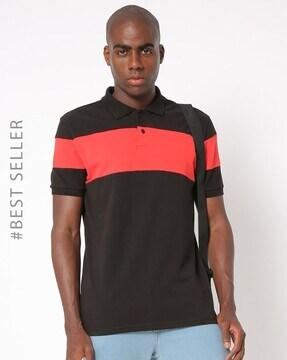 colourblock slim fit polo t-shirt