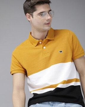 colourblock slim fit polo t-shirt