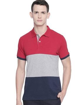 colourblock slim fit polo t-shirt