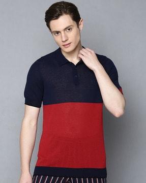 colourblock slim fit polo t-shirt