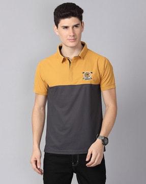 colourblock slim fit polo t-shirt