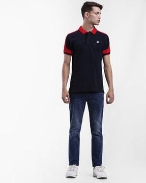 colourblock slim fit polo t-shirt