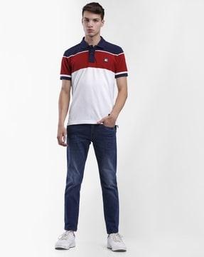 colourblock slim fit polo t-shirt