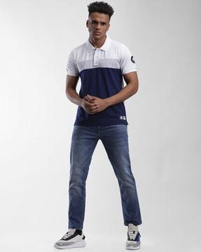 colourblock slim fit polo t-shirt