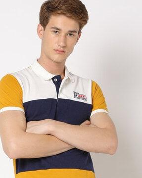 colourblock slim fit polo t-shirt