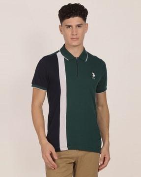 colourblock slim fit polo t-shirt