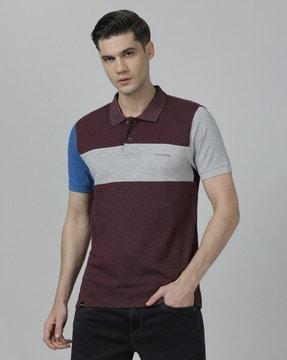 colourblock slim fit polo t-shirt