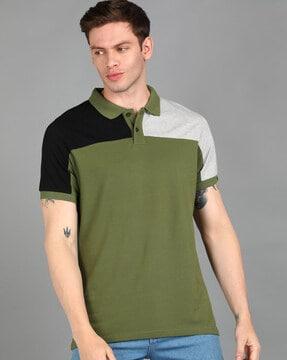 colourblock slim fit polo t-shirt