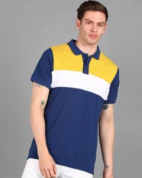 colourblock slim fit polo t-shirt