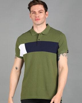 colourblock slim fit polo t-shirt