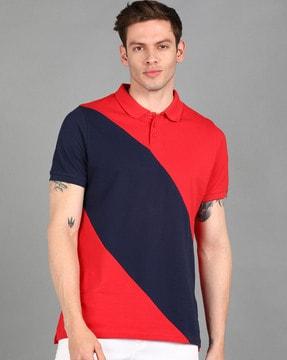 colourblock slim fit polo t-shirt