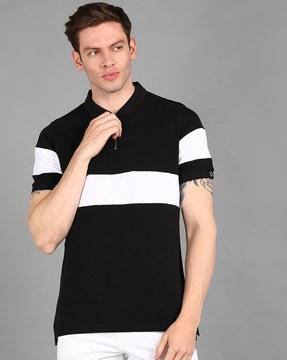 colourblock slim fit polo t-shirt