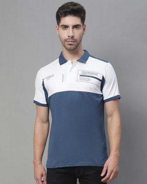 colourblock slim fit polo t-shirt