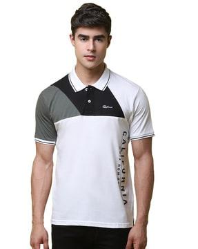 colourblock slim fit polo t-shirt