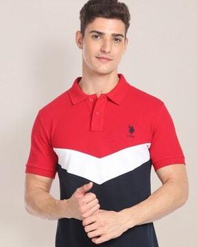 colourblock slim fit polo t-shirt