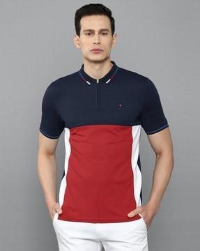 colourblock slim fit polo t-shirt