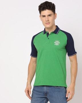 colourblock slim fit polo t-shirt