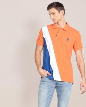 colourblock slim fit polo t-shirt