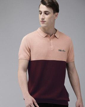 colourblock slim fit polo t-shirt