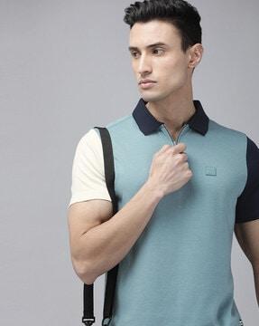 colourblock slim fit polo t-shirt