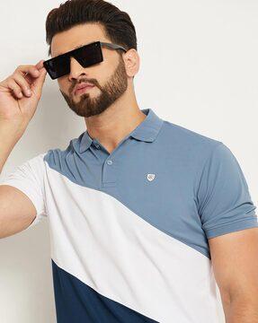 colourblock slim fit polo t-shirt