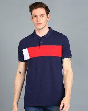 colourblock slim fit polo t-shirt