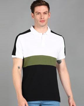 colourblock slim fit polo t-shirt