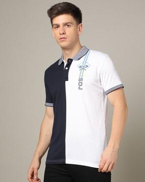 colourblock slim fit polo t-shirt