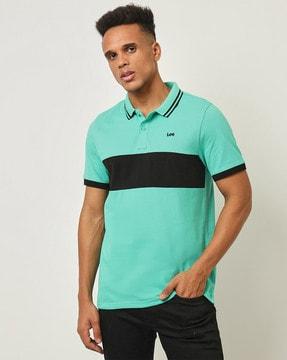colourblock slim fit polo t-shirt