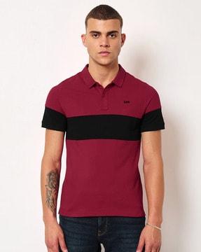 colourblock slim fit polo t-shirt