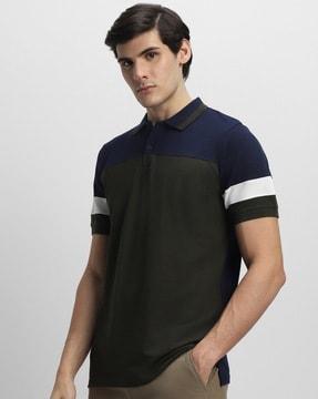 colourblock slim fit polo t-shirt