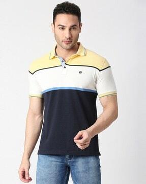 colourblock slim fit polo t-shirt