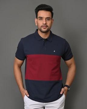 colourblock slim fit polo t-shirt