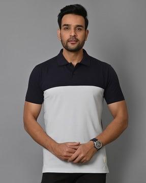 colourblock slim fit polo t-shirt