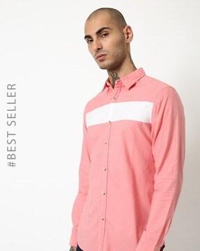 colourblock slim fit shirt