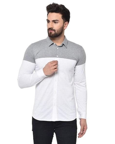 colourblock slim fit shirt