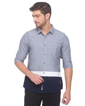 colourblock slim fit shirt