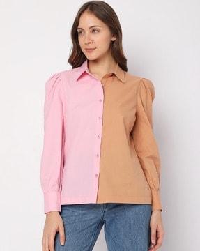 colourblock slim fit shirt