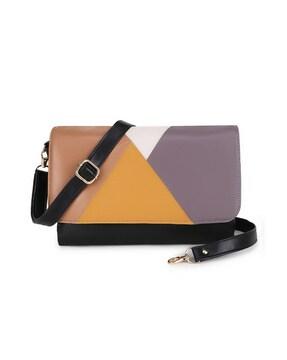 colourblock sling bag with detachable strap