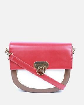 colourblock sling bag with detachable strap