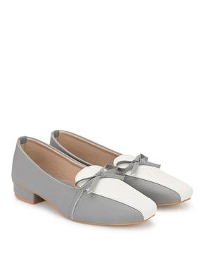 colourblock slip-on chunky heeled shoes