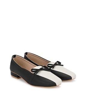 colourblock slip-on chunky heeled shoes