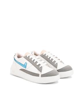 colourblock slip-on lace-up shoes