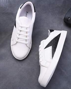 colourblock slip-on lace-up shoes